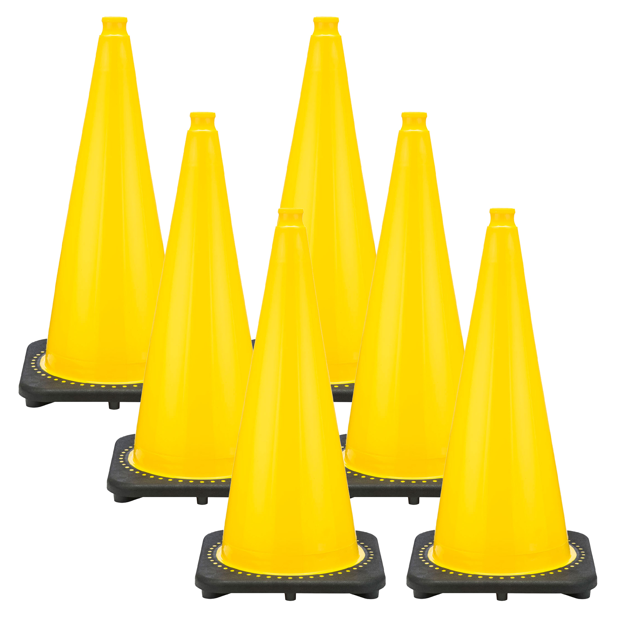 Mr. Chain Yellow Traffic Cones — 28in., 6-Pack, Weighted Bases, Model# 97502-6